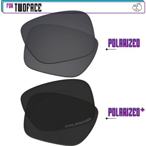 EZReplace Polarized Replacement Lenses for - Oakley TwoFace Sunglasses - BlackP Plus-BlackIRP