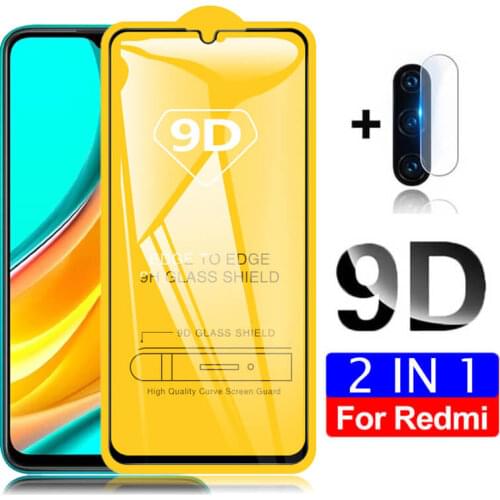 2 In 1 Protective Glass For Xiaomi Redmi 9 Camera Lens Screen Protector on Xiomi Redmi 9 Glass Redmi9 M2004J19AG Full Cover Film