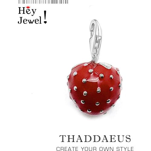 Strawberry Pendant Charm Fit Bracelet Women Girls 2020 Spring Fashion Silver 925 Sterling Jewelry Accessories Party Sweet Gift