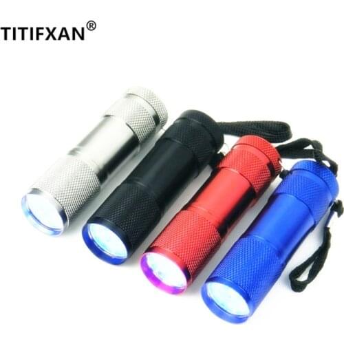 1PCS Car r134a R410 R12 automotive air conditioning repair tools 9 LED UV violet fluorescent agent leak detection flashlight