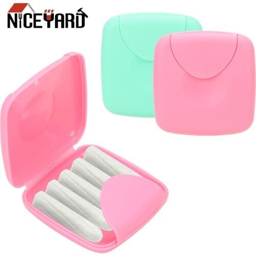 NICEYARD Random Color 1Pcs Mini Travel Outdoor Tampons Storage Box Women Sanitary Napkin Tampons Box Holder Portable