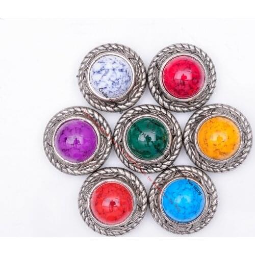 10pcs 20mm Vintage Silver Big Turquoise Bead Rope Side Floral Carved Leathercraft Headstall Saddle Bridle Conchos Screw back