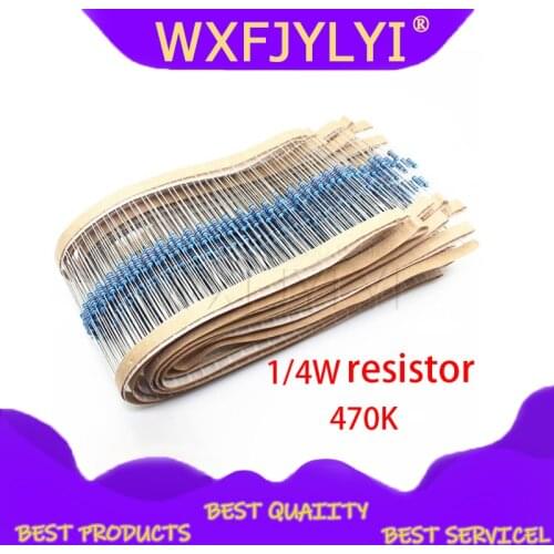 100pcs 470K ohm 1/4W 1% Metal film resistor