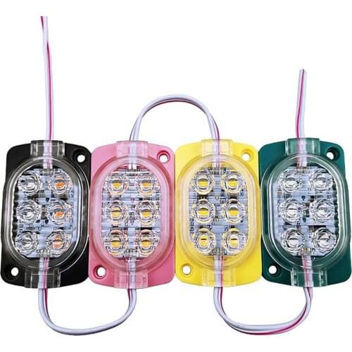 100PCS/Lot Self Flash Red White Led Module SMD 2835 DC12V 6Leds 2.4W IP65 Wheel Brow For Advertising Box Cars Trucks