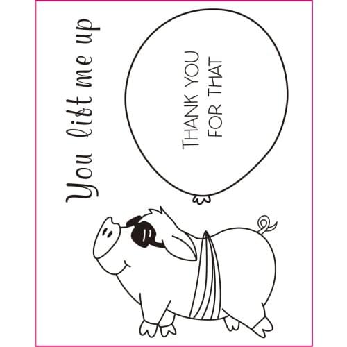 10x8 Piggy wearing sunglasses Transparent Clear Stamps Silicone Seals for DIY scrapbooking photo album Card Making