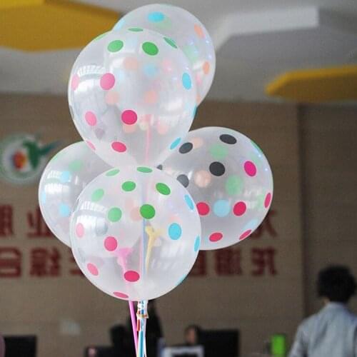 20pcs 12 Inch 3.2g Dot Transparent Latex Balloon Birthday Party Wedding Decorations Latex Round Balloon