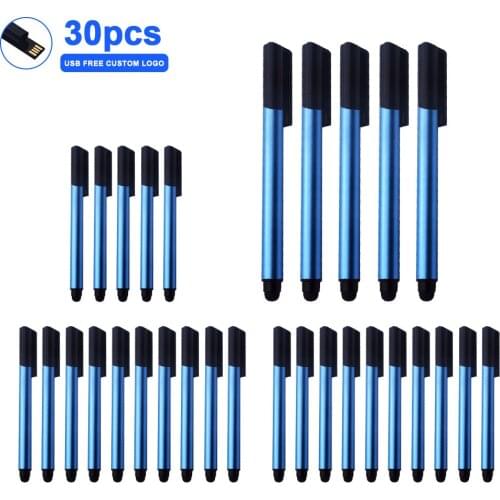 30pcs/lot Ballpoint pen Metal USB 2.0 pen drive 64gb 128gb usb flash drive 16gb 32gb pendrive usb stick Flash Drive For wedding