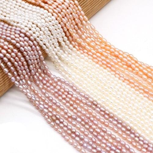 Natural Pearl Beads Rice Original Colorful Freshwater Pearl Beading Charms Accessories for Jewelry Making Necklace Bracelet