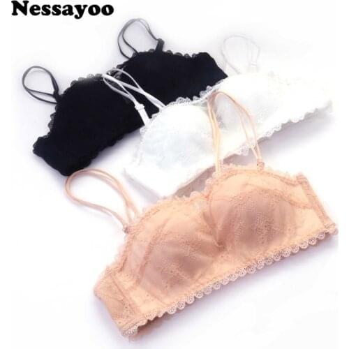 1/2 Cup Half Cup Small Chest Push Up Bra 36A 38A Solid Bra Sexy Lace Smooth Seamless Memory Lycra Underwire Sexy Underwear Women