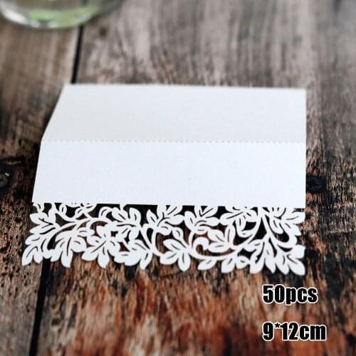 50pcs White Lace Name Place Cards Wedding Decoration Table Decor Table Name Message Greeting Card Baby Shower Party Supplies