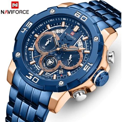 NAVIFORCE Brand Mens Sport Watches Luminous Waterproof Quartz Watch Men Date Chronograph Wristwatch Military Relogio Masculino