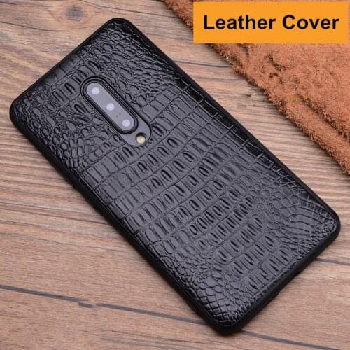 Silicone Soft For Oneplus 7T Pro Case Leather + TPU Back Cover For Oneplus 7 7T Pro Back Cover Leather Protective Case Plain