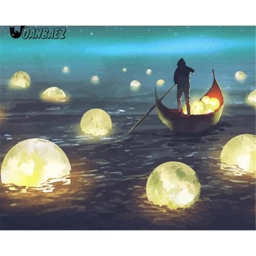 Sea Surface Old Man Diamond Painting Salvage The Moon 5D Diy Art Mosaic Diamond Embroidery Room Decoration Gift
