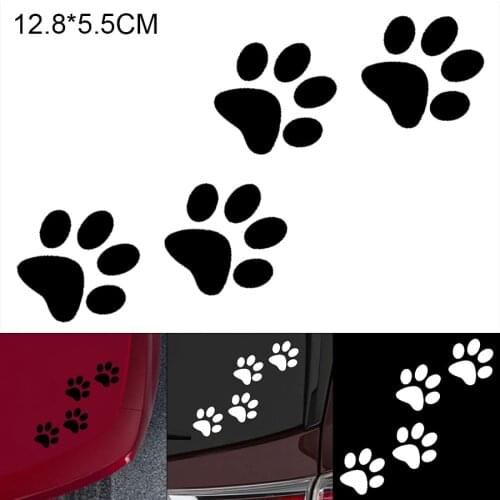 Cool Design Paw Car Sticker Animal Dog Cat Bear Foot Prints Footprint Decal Outdoor Reflective Car Body Window Scratch Stickers