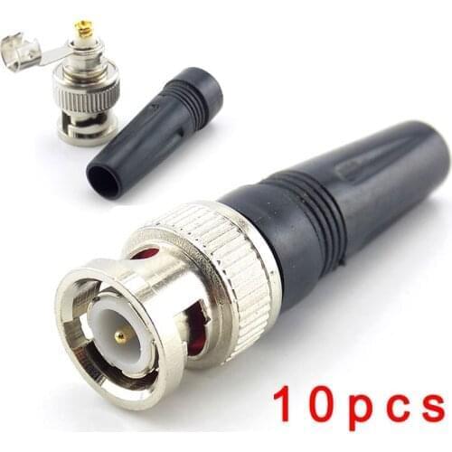 10pcs BNC Connector Male plug adapter Twist-on Coaxial RG59 Cable for CCTV Camera Video/AUDIO Connector