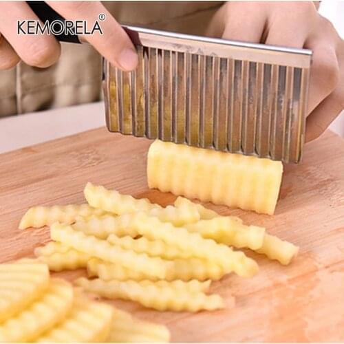 Stainless Steel French Fries Slicer Wave Knife Cut Potato Chips Cooking Household Kitchen Accessories Vegetable Cutter Gadget