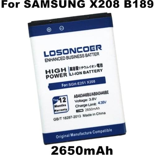 LOSONCOER AB463446BU For Samsung SGH E251 E258 E350 E428 E500 E900 E908 M620 C512 X208 1258 1250 X160 B189 B309 F299 Battery