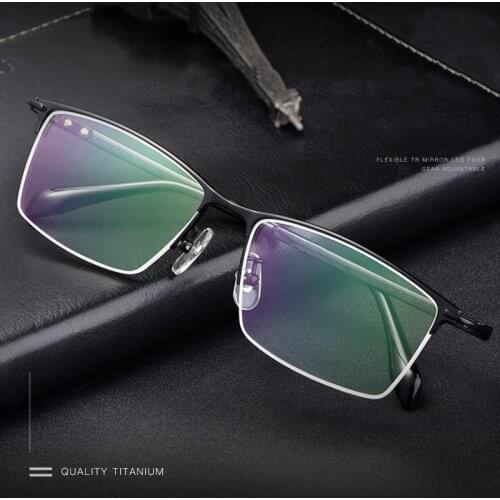 Mens ultralight half frame pure titanium spectacle frame optical glasses business casual prescription spectacle frame J85948