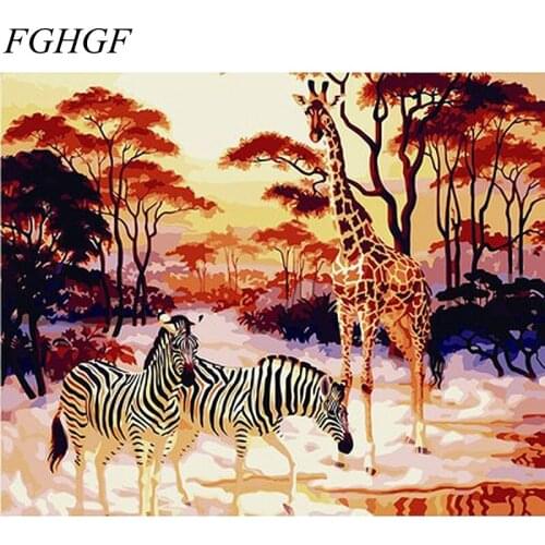Zebra Frameless Pictures Painting By Numbers DIY Digital Canvas Oil Painting Europe Home Decoration Wall Art