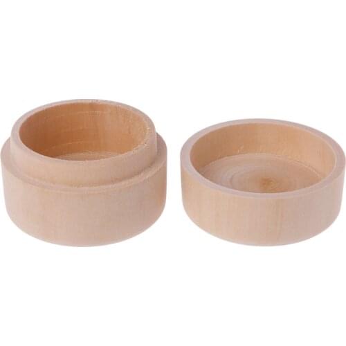 Small Wooden Round Storage Box Handmade Jewelry Organizer Soap Crafts Case