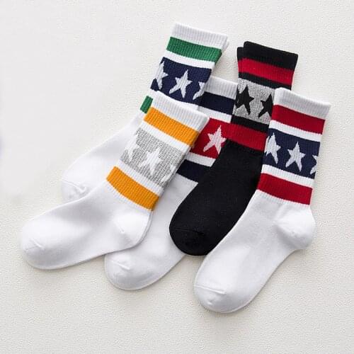 New Fashion 5 Color Women Casual Short Socks stripe Star Sock For Femal Fashion Lively Girls Student Tube Socks