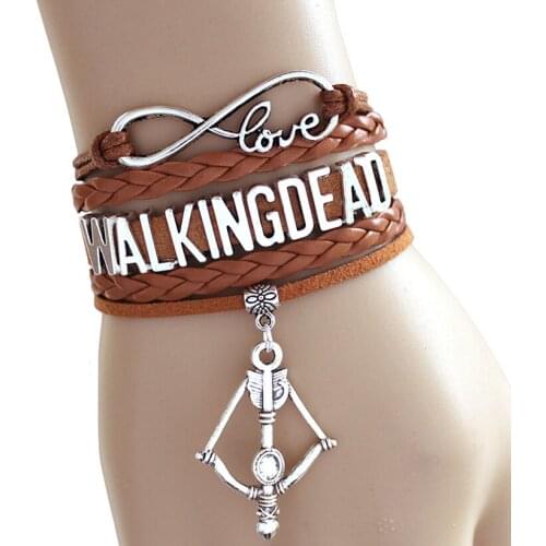 NEW ARRIVED Infinity Bracelet Love Walking Dead Bracelet Bow and Arrow High Quality Custom Any Styles/Themes Drop Shipping