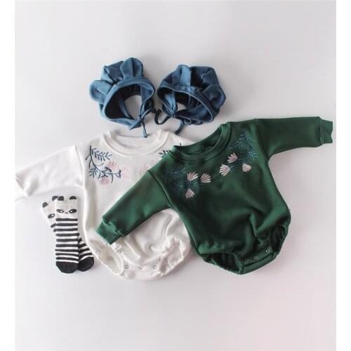 Newborn Baby Clothes Autumn Winter Embroidery Baby Girl Clothes With Hat Fleece Baby Boy Romper Fleece Toddler Jumpsuit Overalls