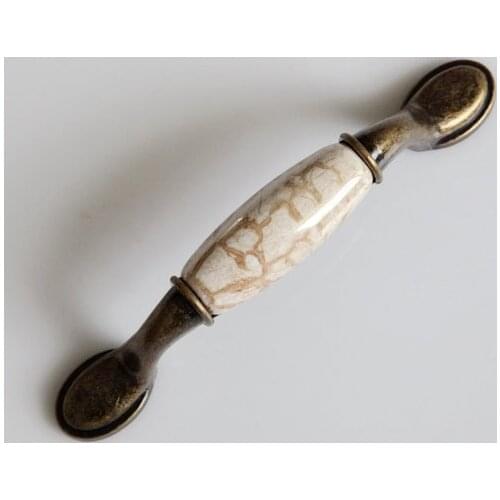 Wholesale!!! 12Pcs/Dozen Zinc Alloy Ceramic Kitchen Cabinet And Furniture Door Handle