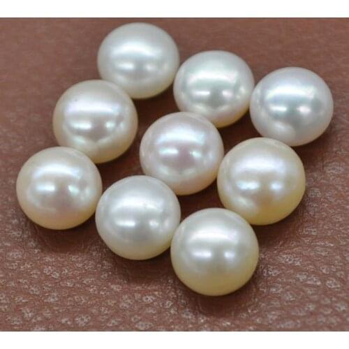 Wholesale white or multioclors button half drilled real pearl for pendant earring pendants