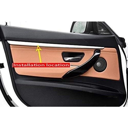 Carbon Fiber ABS Interior Car Door Panel Decoration Strips Cover Trim 4pcs For BMW 3 Series GT F34 2013-2018