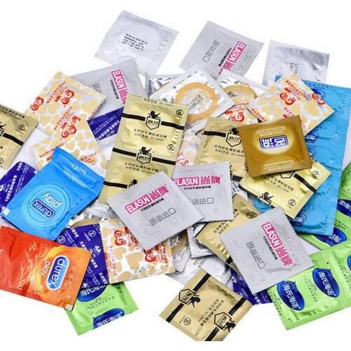 50 Pcs Condoms Large Oil Condom Different Styles Mixed Condoms for Men Penis Sex Toys Products