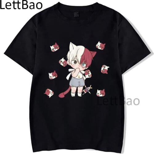 Kawaii Cartoon Anime T-shirts My Hero Academia Todoroki Shouto Novelty Funny Men Women Hip Hop Hipster Streetwear Summer T-shirt