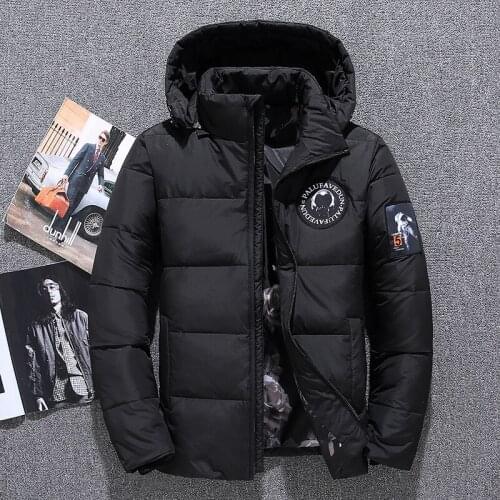 Mens Winter Down Jacket Outwear White Duck Down Jackets Hooded Coats Thick Thermal Warm Windbreaker Puffy Jacket Doudoune Homme
