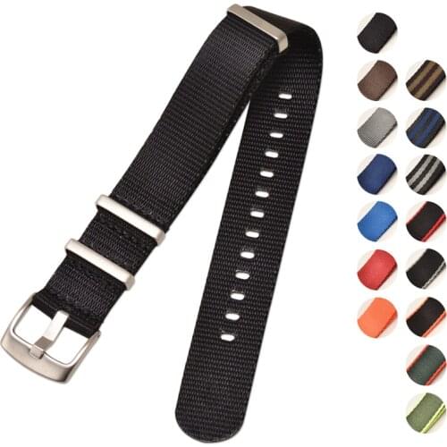 BEAFIRY Nato Nylon Watch Band Strap 20mm 22mm Lightweight Zulu Watchbands Replacement Watch Belt black grey blue brown green