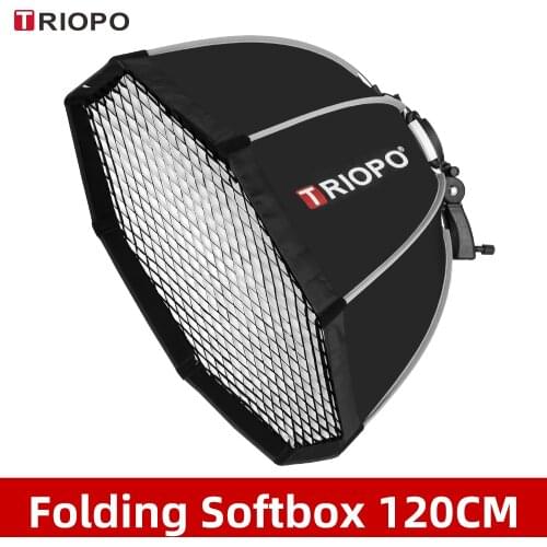 Triopo KS120 120cm Speedlite Portable Octagon Umbrella Softbox with Honeycomb Grid Outdoor Flash Soft Box for Canon Nikon Godox