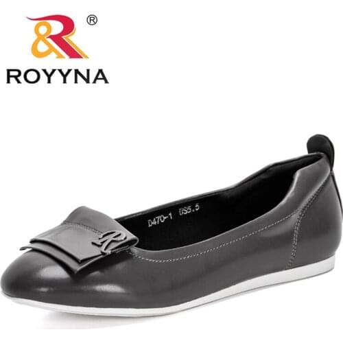 ROYYNA 2021 New Designers Flat Slip On Female Dress Shoes Woman Solid Pumps Fashion Women Walking Footwear Office Working Shoes