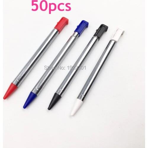 50pcs Retractable 2 in 1 Mini Metal Stylus Pen Touch Screen Stylus Pen For Nintendo 3DS Game Console High Quality