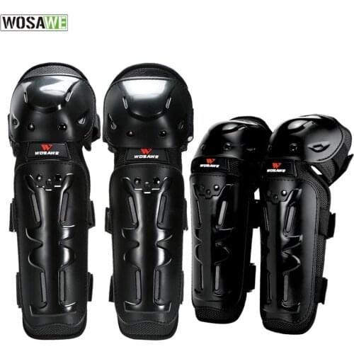 WOSAWE Outdoor Racing Skating Elbow Knee Sets Shin Support Protector Guards Protective Motocross Cycling Sport Gear Pad 4Pcs/Set