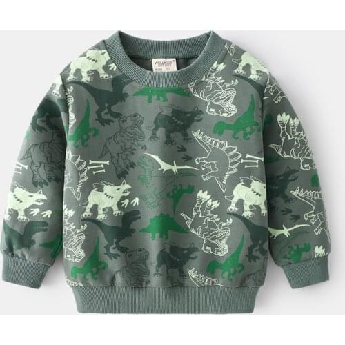 Camouflage green pullover long-sleeved fashion casual boys sweater for daily school wear