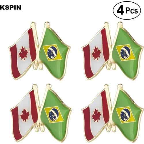 Canada & Brazil Friendship Flag Pin Lapel Pin Badge Brooch Icons 4pcs
