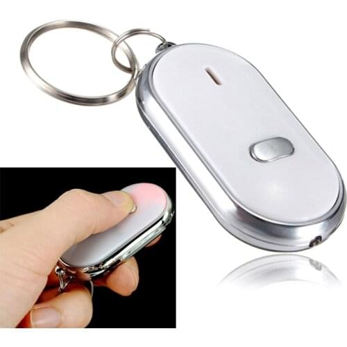 1Pcs 6*4.3cm Whistle Beep Sound Control Torch LED Anti-Lost Key Finder Find Locator Keychain