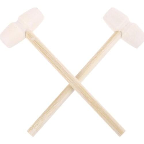 10 Pcs Wooden Hammers Toys for Chocolate Breakable Heart Mini Hammer Mallet