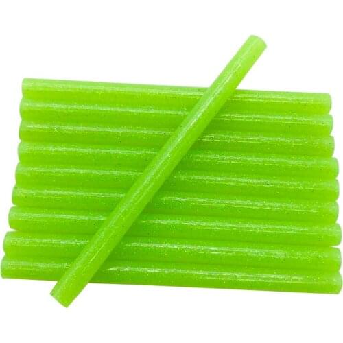 10pcs Colourful 7mm Green Glitter Hot Melt Glue Sticks For Glue Gun Craft Phone Case Album Repair Accessories Adhesive 7mm Stick