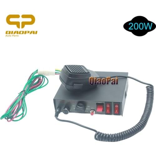 12V 200W Police Siren 9 Sound Alarm Horn Controlled Switch PA MIC system Loud Speaker Multi-tone Warning Megaphone Warning