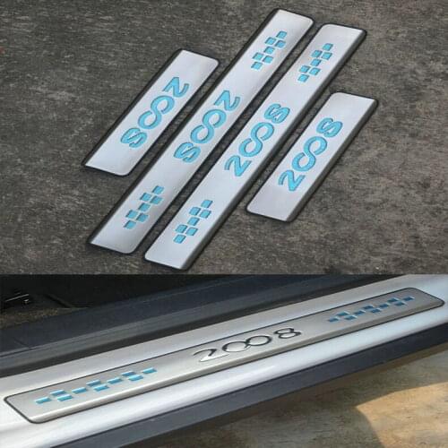 2014-2019 For Peugeot 2008 stainless steel Rear Bumper Protector Trunk Rear guard Tread Plate Trim