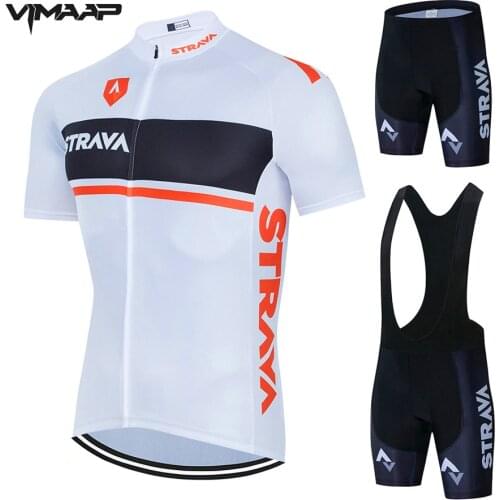 2021 STRAVA Cycling Jersey Set MTB Uniform Bike Clothing Ropa Ciclismo Bicycle Wear Clothes Mens Short sports Maillot Culotte
