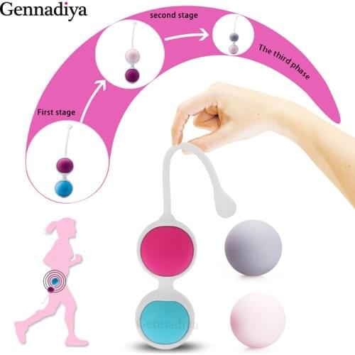 4 piece/set 100% Shrink Vaginal Tight Kegel Exercise Ball Silicone weight Vaginal balls for Women Kegel balls bead Body massage