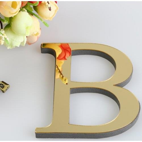Letters Acrylic Letters 26 Letters Diy 3d Mirror Acrylic Wall Sticker Decals Home Decor Wall Art Mural Free Delivery #50g