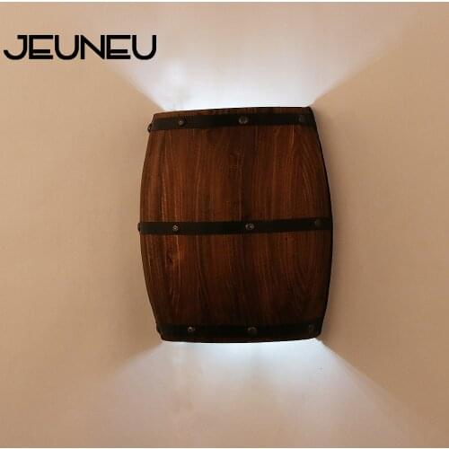 American Vintage Country Wall Lamps Wine Barrel Wall Lights LED E27 80-240V for Bedroom Living Room Restaurant Kitchen Aisle Bar