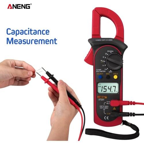 ANENG ST201 Digital Clamp Multimeter 4000 Counts Clamp Ammeters Transistor Capacitor Tester Power Test Automotive